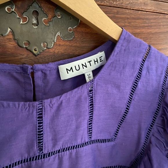 {munthe} Purple Ruffle Blouse Size S/M - Picture 10 of 11